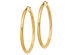 Large Satin and Diamond Cut Hoop Earrings in 14K Yellow Gold 2 Inch (3.00 mm)