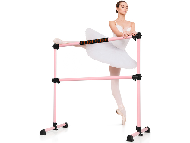 Goplus Portable Ballet Barre 4ft Freestanding Adjustable Double Dance ...