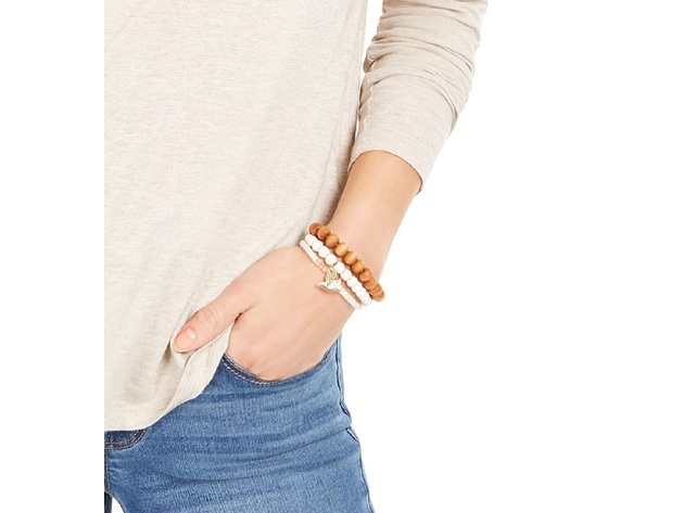 Style & Co Women's Long-Sleeve Crewneck Top Beige Size Petite