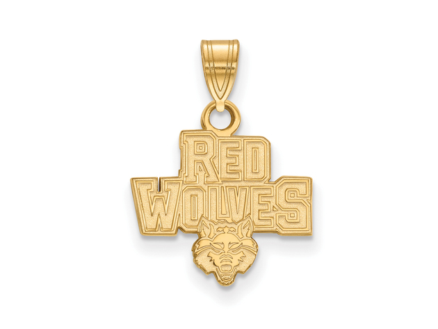 NCAA 10k Yellow Gold Arkansas State Small Pendant
