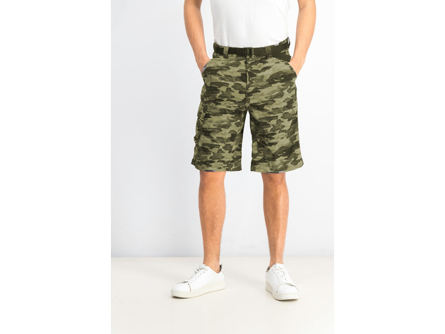 Columbia Men's Men's Battle Ridge II Camo-Print Cargo Shorts Green Size 34-44