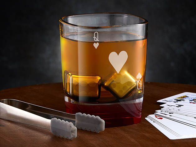 Carte 11oz Whiskey Glass Set (Queen of Hearts)