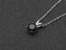 Solitare Pendant Necklace with Cubic Zirconia Crystal (Black)