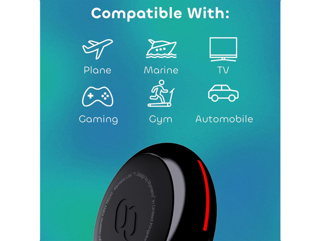 Mymanu Link - Wireless Bluetooth Transmitter & Receiver for Planes, Gyms, Vehicles, Gaming and more!