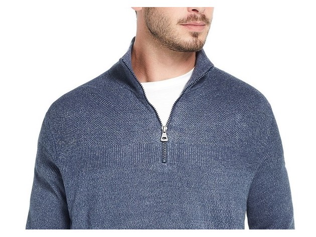 Weatherproof Vintage Men's Soft Touch Quarter-Zip Sweater Gray Size Small