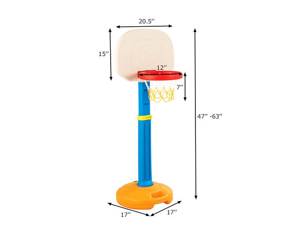 Costway Kids Children Basketball Hoop Stand Adjustable Height Indoor Outdoor Sports Toy