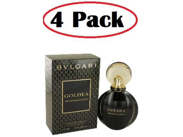 4 Pack of Bvlgari Goldea The Roman Night by Bvlgari Eau De Parfum Spray 2.5 oz