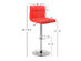 Costway Set of 2 Bar Stools Adjustable Swivel Kitchen Counter Bar Chair PU Leather - Red