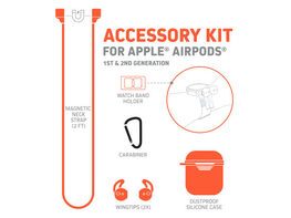 Chargeworx 5-Piece Accessory Kit for Apple AirPods (Nectarine)