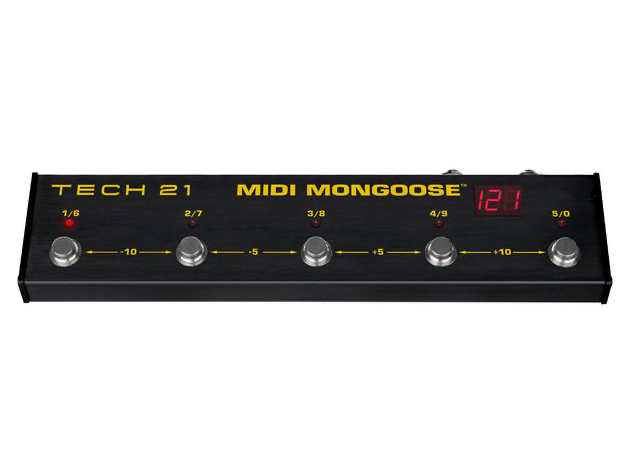 Tech 21 MIDI Mongoose Battery Powered 5 Button MIDI Foot Controller- LED Display (New, Damaged Retail Box)