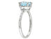 Blue Topaz and Diamond 1.65 Carat (ctw) Ring with Halo in 10K White Gold - 10