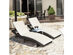 Costway 2 Piece Patiojoy Patio Rattan Folding Lounge Chair Chaise Adjustable White Cushion
