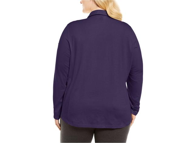 Karen Scott Women's Plus Size Polo-Style Shirt  Purple Size 3 Extra Large