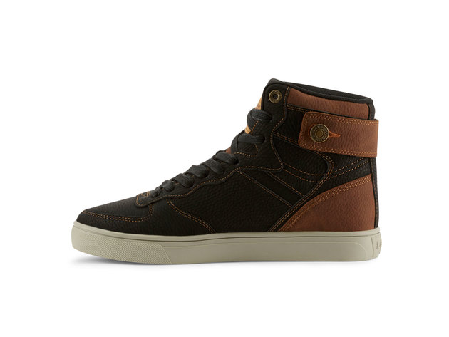 Levi's Mens Jeffrey Hi WX C Fashion Hightop Sneaker Shoe - 7.5 M Black/Tan