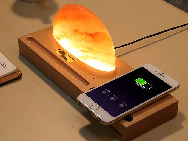 Lamp Depot Himalayan Salt Lamp Wireless Charger