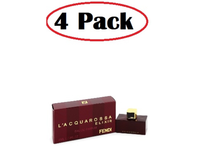 4 Pack of Fendi L'Acquarossa Elixir by Fendi Mini EDP .13 oz