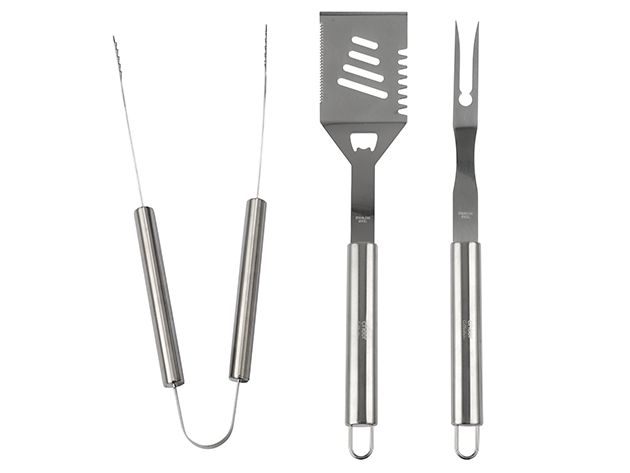 Cheer Collection 3-Piece BBQ Grilling Tool Set
