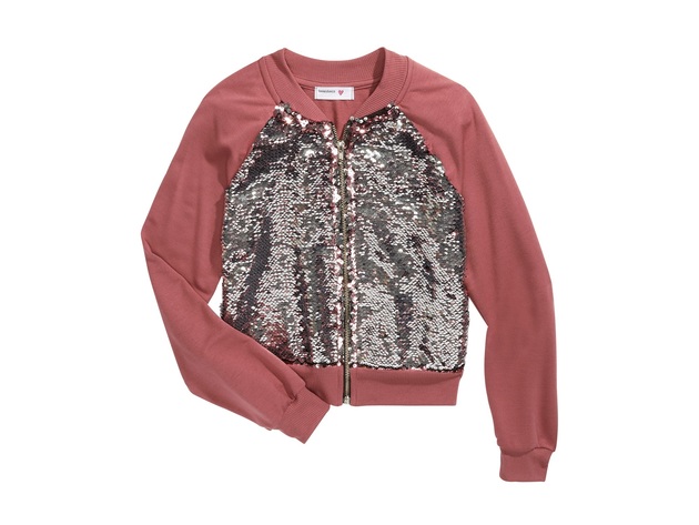 Beautees Big Girls Flip Sequins Bomber Jacket & Just Believe Tank Top Size LaRGE