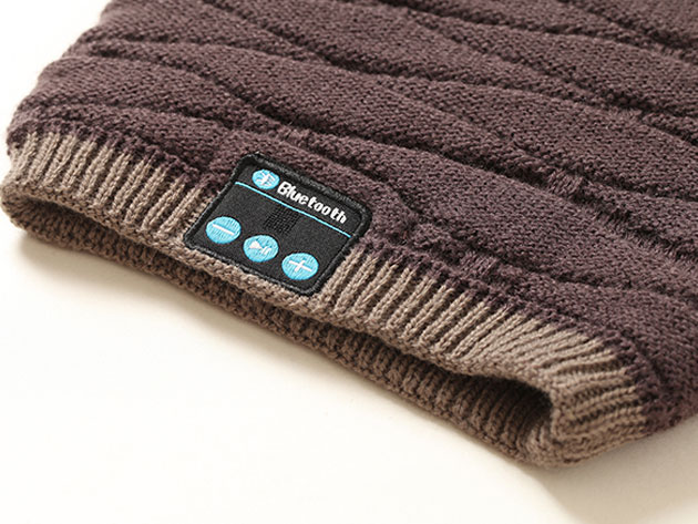 Beanie Jam Bluetooth Knit Hat (Brown)