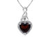 2.00 Carat (ctw) Garnet Heart Pendant Necklace in Sterling Silver with Chain