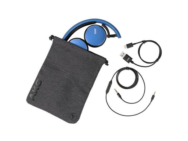 AKG Y400 On Ear Foldable Wireless Bluetooth Headphones (US Version) - Blue