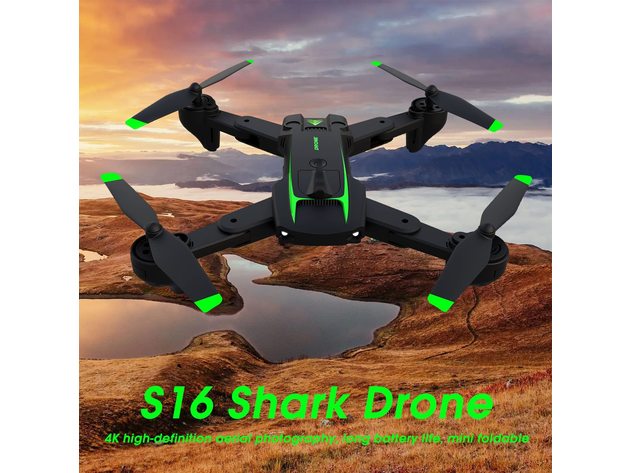 Drone Equipped with RGB Fan Blades, Dual 4K Camera, Three-way Obstacle Avoidance Camera, 4 Extra Blades and 2 Batteries