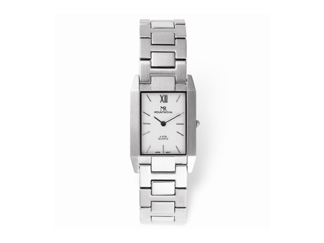 Mountroyal Mens Stainless Steel Rectangular Slim Dress Watch