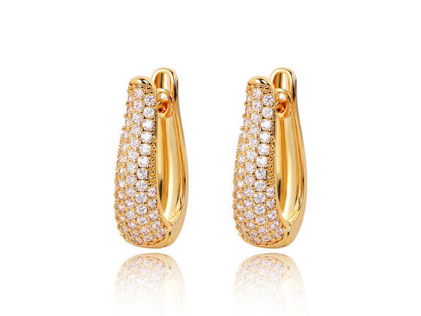 【COMPLETEDWORKS】gold-plated cubic zirconia hoop イヤリング Gold Hoop Earrings with Cubic Zirconia | StackSocial