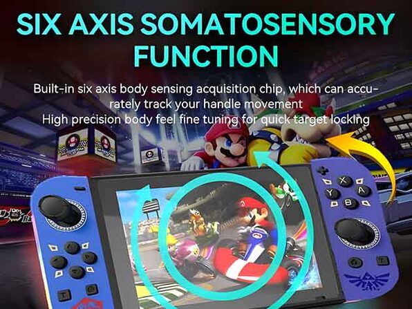 Wireless Controllers for Nintendo Switch with RGB Lights (Blue