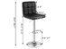 Costway Adjustable Armless Bar Stool Swivel Kitchen Counter Bar Chair PU Leather - Black