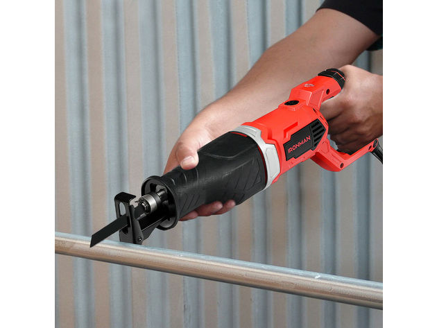 Costway Electric Reciprocating Saw Handheld Wood & Metal Cutting Tool Kit w/ 3 Blades 