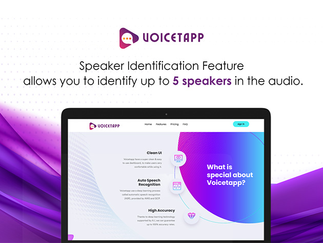 Voicetapp AI Speech to Text Transcription: Lifetime Subscription