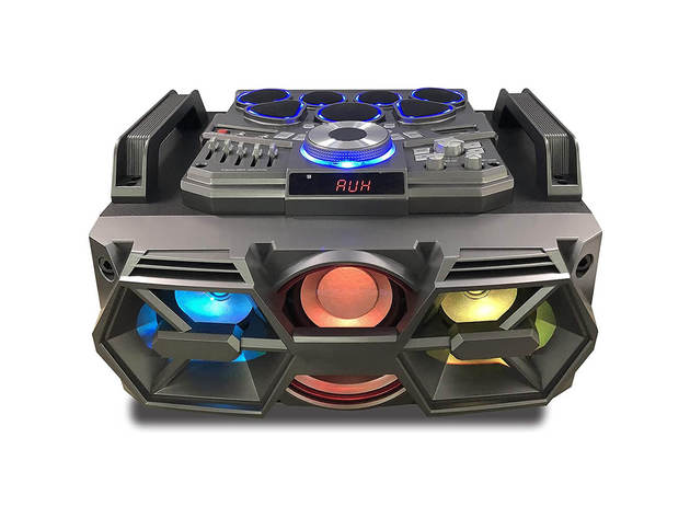 Sylvania SP770 Bluetooth Light Up Boombox with Drum Kit