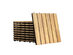 Costway 10 Piece 12'' x 12'' Acacia Wood Deck Tiles Interlocking Patio Pavers Stripe Pattern - Brown