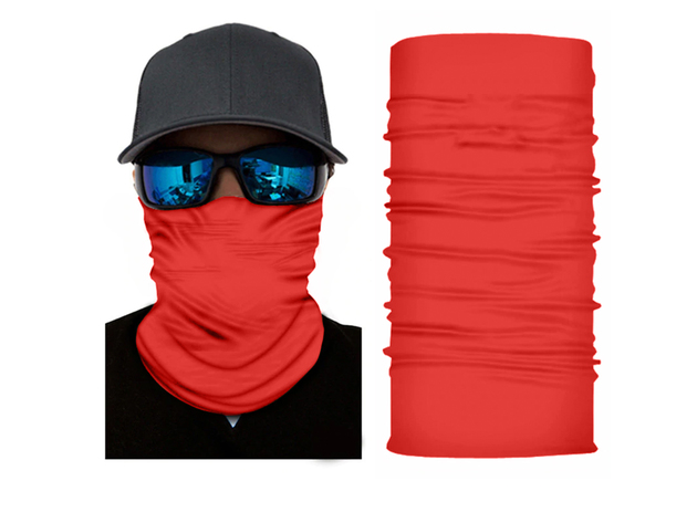 Pack of 8 Qraftsy Motorcycle Face Covering Neck Gaiter with Dust Wind Protection - Red
