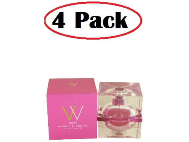 4 Pack of Roberto Verino Rose by Roberto Verino Eau De Toilette Spray 1.7 oz