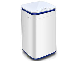 Costway 7.7 lbs Compact Full Automatic Washing Machine W/Heating Function Pump - White, Blue