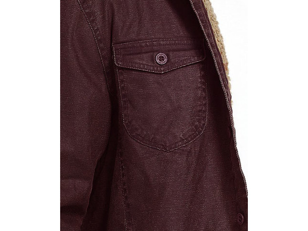 Weatherproof Vintage Men's Waxed Sherpa Lined Trucker Jacket Red Size Medium