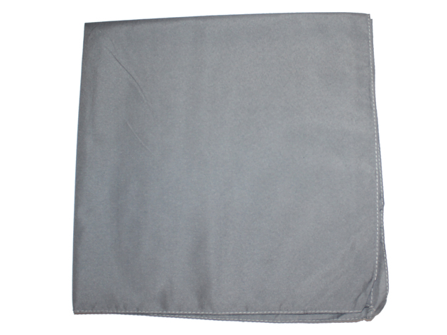Mechaly Plain 100% Cotton X-Large Bandana - 27 x 27 Inches - Grey