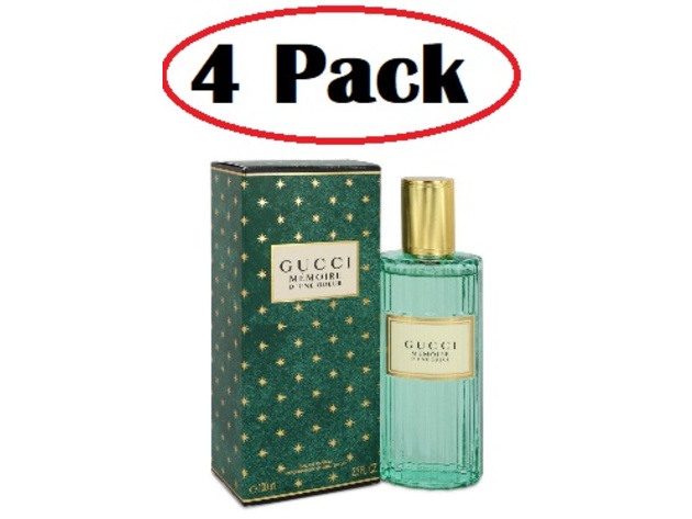 4 Pack of Gucci Memoire D'une Odeur by Gucci Eau De Parfum Spray (Unisex) 3.3 oz