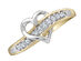 Accent Diamond Heart Promise Ring in 10K White and Yellow Gold 