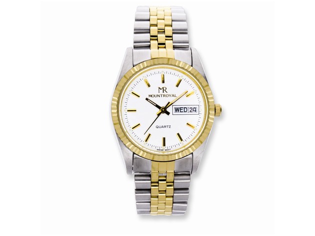Mountroyal Mens Two-tone IP-plated White Dial Watch