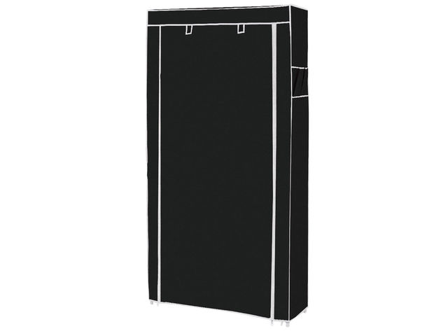 Costway 10 Tier Shoe Tower Rack With Fabric Cover 27 Pair Space Saving Organizer Black - Black