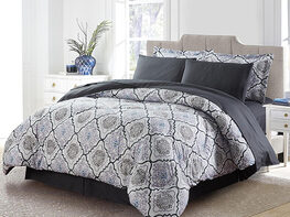 Bibb Home 8-Piece Down Alternative Comforter Set (Verona/Queen)