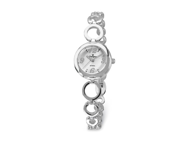 Champion Ladies Glamour Stainless Steel White Dial Bracelet Watch