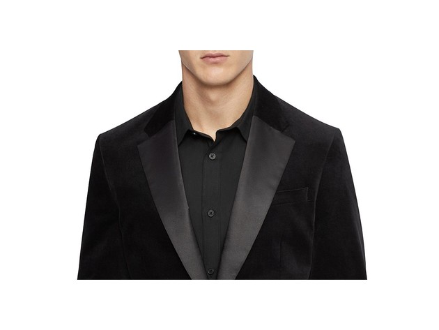 Calvin Klein Men's Slim-Fit Velvet Sport Coat Black Size Medium