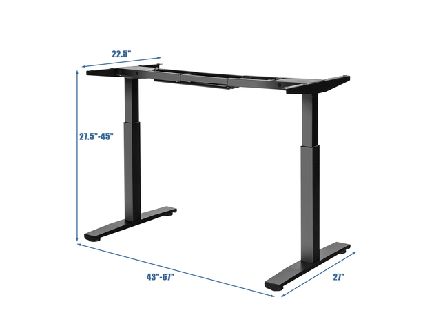 Costway Electric Stand Up Desk Frame Dual Motor Height Adjustable Stand White\Black - Black