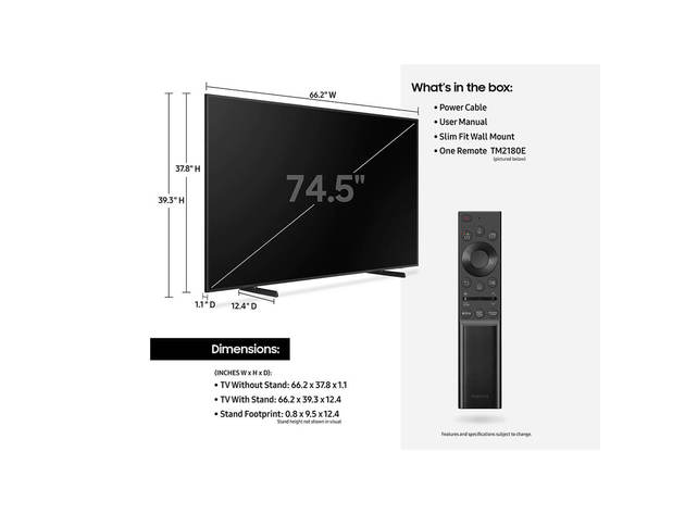 Samsung QN75LS03A 75 inch The Frame QLED 4K Smart TV
