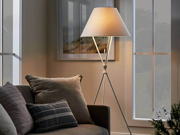 With an Empire-Shaped White Shade, This Lamp Casts a Warm Light to Elevate Your Living Space