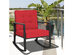 Costway Patio Rattan Rocker Chair Outdoor Glider Wicker Rocking Chair Cushion Lawn Red - Red/Black